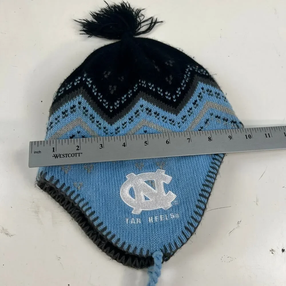UNC North‎ Carolina Tarheels Winter Aviator Style Hat Cap Blue  Pom OS - Picture 7 of 16